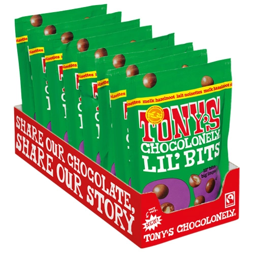 Tony&apos;s Chocolonely - Lil'Bits Vollmilch Haselnuss - 8x 120g
