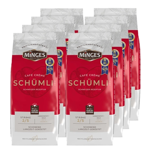 Minges - Café Crème Schümli 2 Bohnen - 8x 1kg