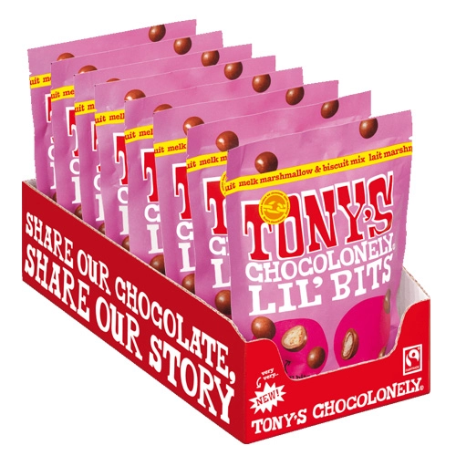Tony&apos;s Chocolonely - Lil'Bits Vollmilch Marshmallow & Keks Mischung - 8x 120g