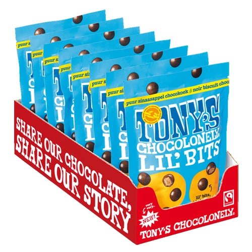 Tony&apos;s Chocolonely - Lil'Bits Zartbitter Orangen Schokoladen kekse - 8x 120g