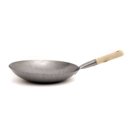 Wok Flachboden mit Holzgriff 33cm (13inch)