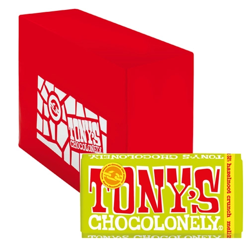 Tony&apos;s Chocolonely - Vollmilchschokolade Haselnuss Crunch - 15x 180g
