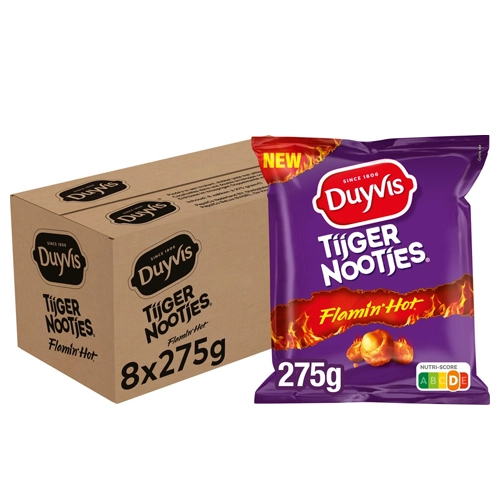 Duyvis - Tiger Nüsse Flamin&apos; Hot - 8x 275g