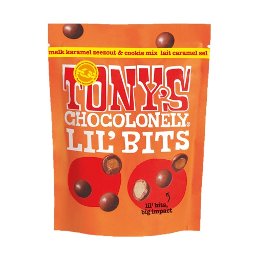 Tony&apos;s Chocolonely - Lil'Bits Vollmilch Karamell Meersalz & Keks Mischung - 120g