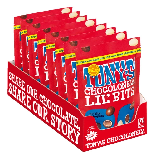 Tony&apos;s Chocolonely - Lil'Bits Dreifache Schokoladen Mischung - 8x 120g