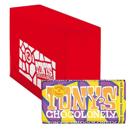 Tony&apos;s Chocolonely - Weisse Schokolade Himbeere Keks Bunte Streusel - 15x 180g