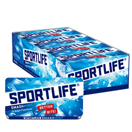 Sportlife - Smashmint Kaugummi Ohne Zucker - 24x 12er