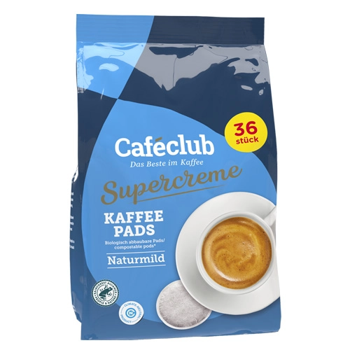 Caféclub - Supercreme Kaffeepads Naturmild - 36 Pads