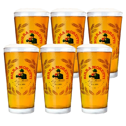 Birra Moretti - Bierglas "Vaasje" 250ml - 6 Stück