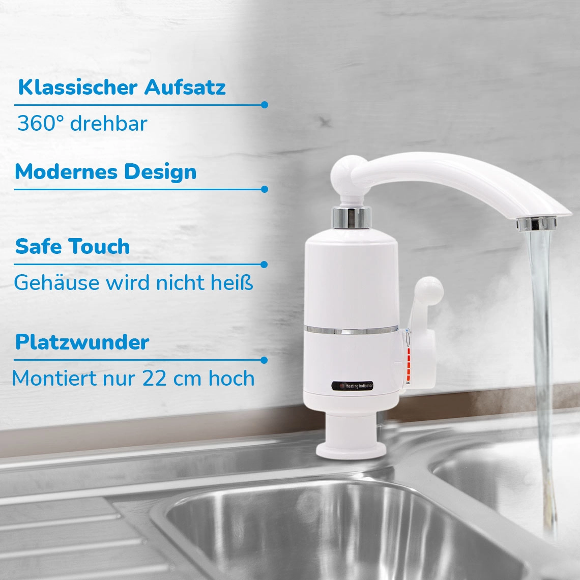 Aquadon SmartHeater Compact Wasserhahn mit integriertem Durchlauferhitzer