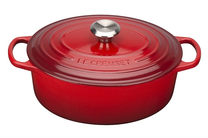 Le Creuset Bräter Signature Oval Gusseisen Kirschrot 33cm