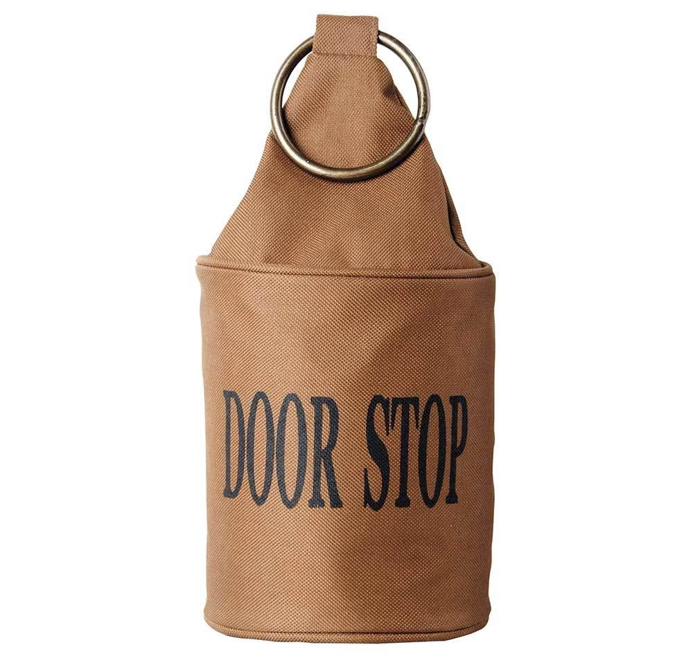 Türstopper DOOR STOP Sack Braun mit Ring Vintage Türfeststeller