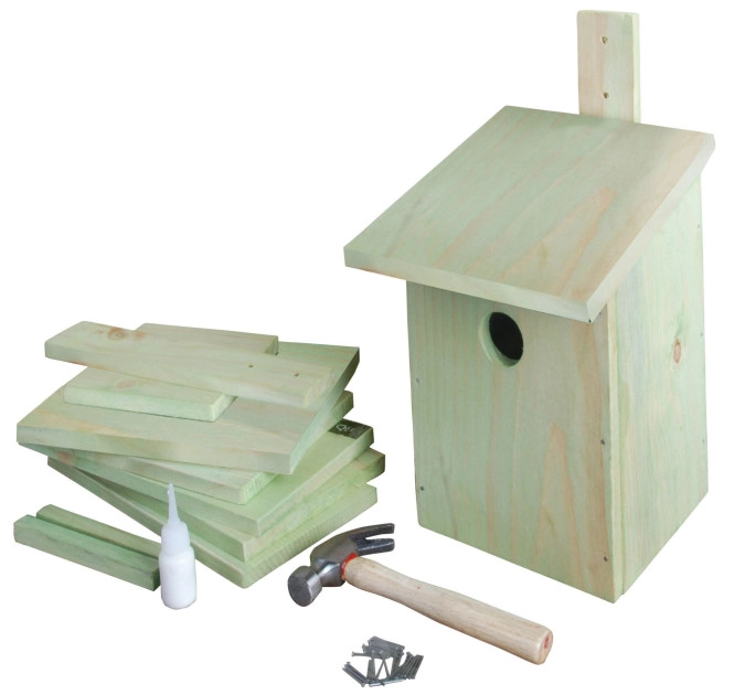 Vogelhaus zum Selberbauen Bausatz Nistkasten Holz Vogelhäuschen 25cm