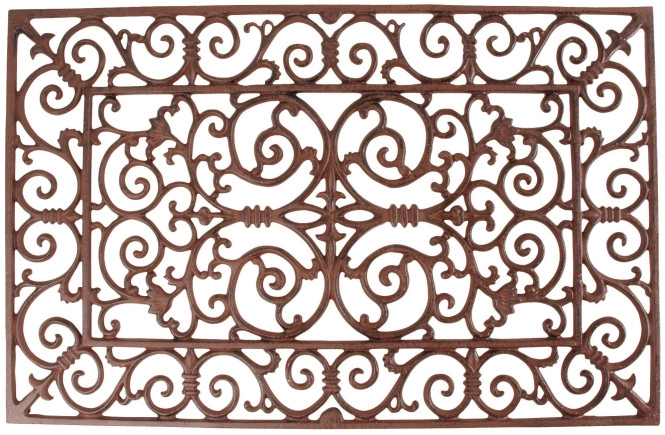 Rustikaler Fussabtreter Fussmatte Eisen Jugendstil 71,5x46cm