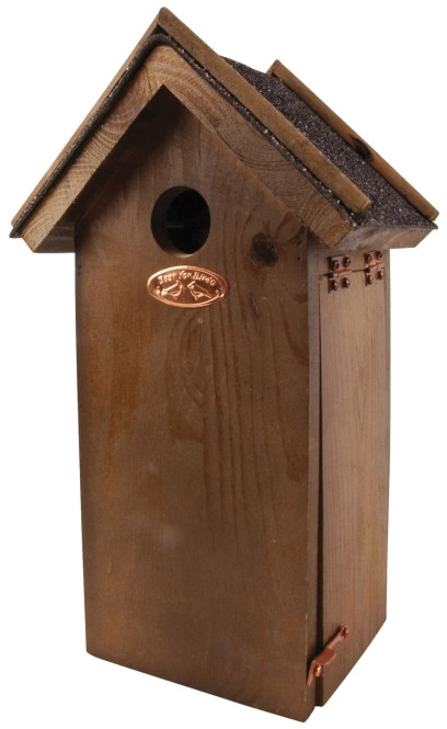 Vogelhaus für Kohlmeisen Nistkasten Holz mit Bitumendach 31cm
