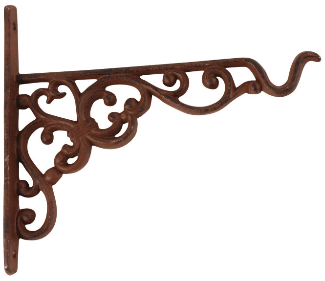 Wandhaken für Blumenampel Wandhalter Blumentopf Hängekorb Gusseisen Braun Vintage 20cm