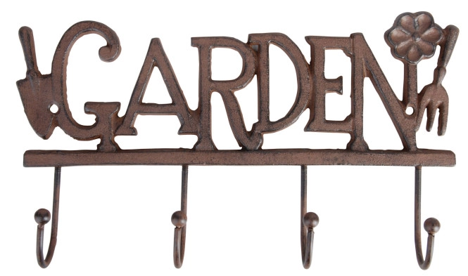 Wandgarderobe "Garden" Garderobe Wandhaken Gusseisen Vintage Braun