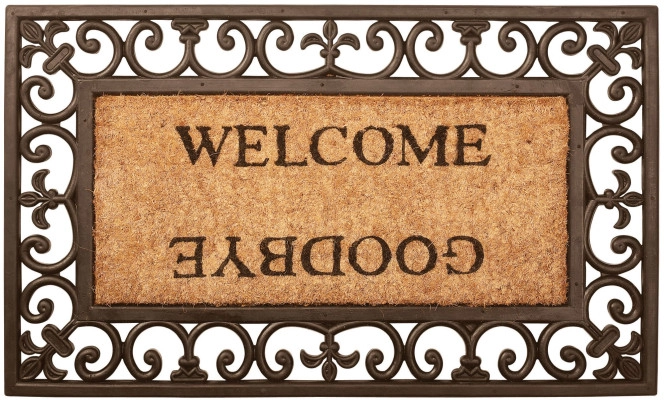 Fussmatte Welcome / Goodbye Nostalgie Fussabtreter Gummi / Kokos 75x45cm