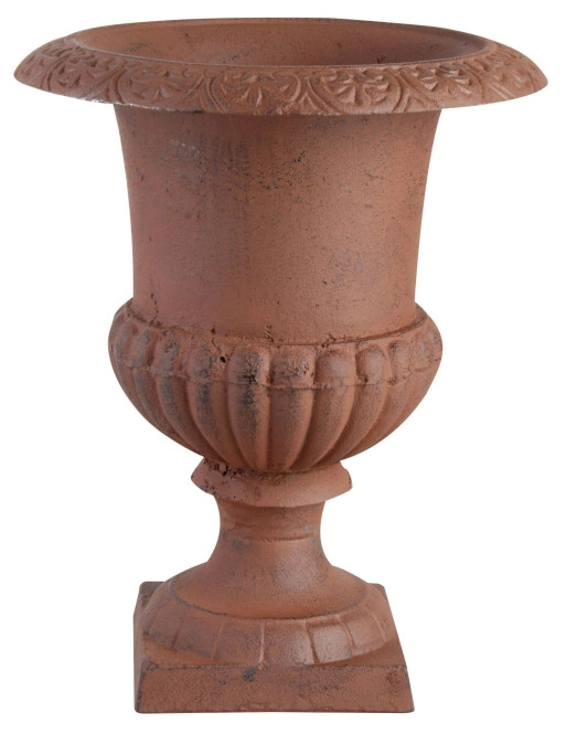 Französische Louvre Vase Amphore Gusseisen Schwer Antik-Stil Braun 20cm