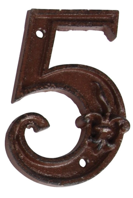 Hausnummer Zahl 5 Fünf Antik-Stil Gusseisen H12cm