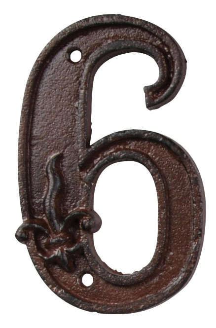 Hausnummer Zahl 6 Sechs Antik-Stil Gusseisen H12cm
