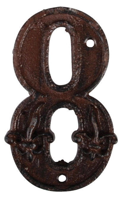 Hausnummer Zahl 8 Acht Antik-Stil Gusseisen H12cm
