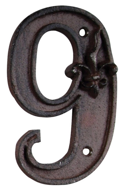 Hausnummer Zahl 9 Neun Antik-Stil Gusseisen H12cm