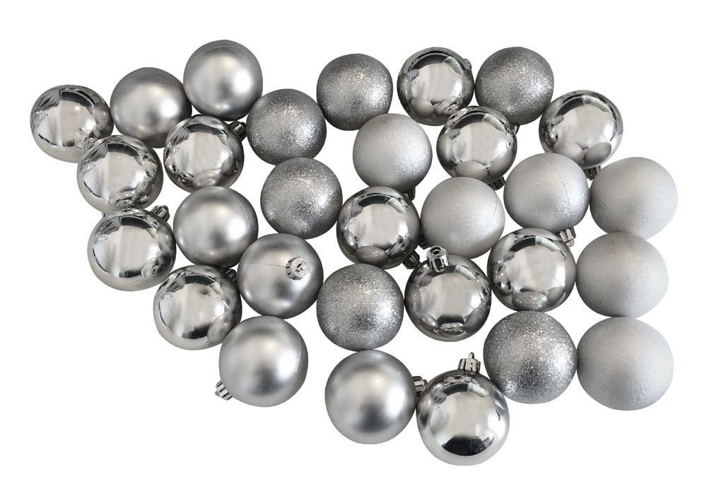 Christbaumkugeln Silber 30 Stück Weihnachtsbaumkugeln Christbaumschmuck