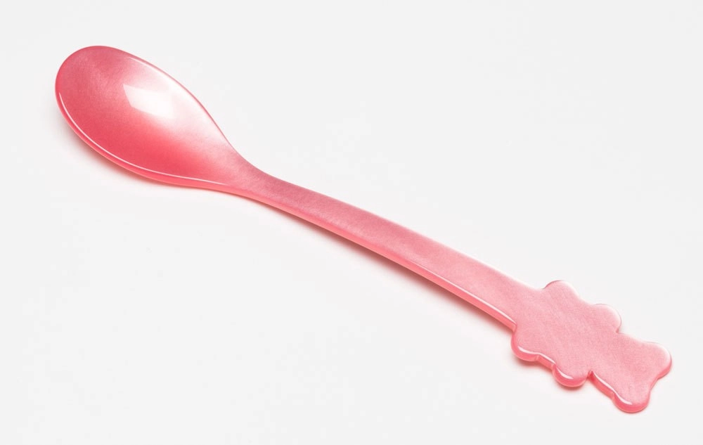Heim Söhne Kinderlöffel Acrylglas Perlmutt Optik Bärchenlöffel Rosa