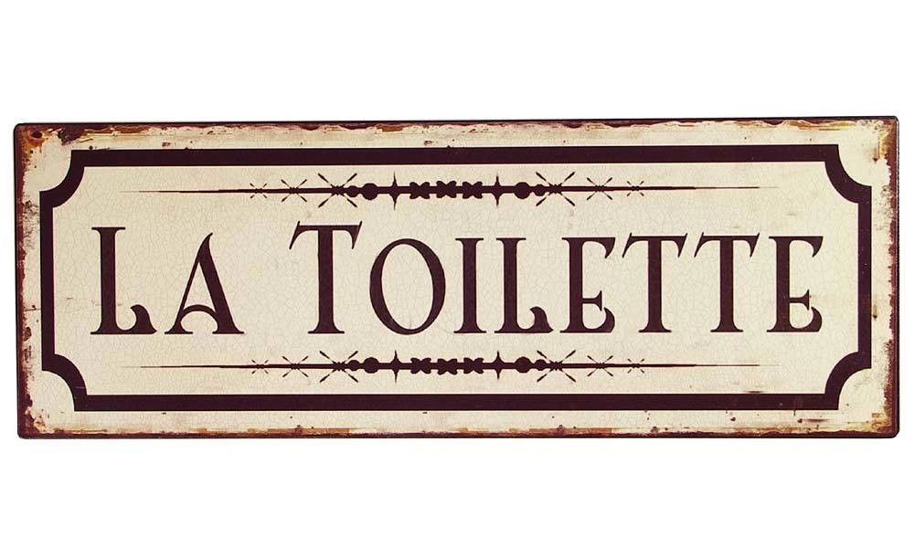 Blechschild LA TOILETTE Toilettenschild Vintage Nostalgie Dekoschild 36x13cm