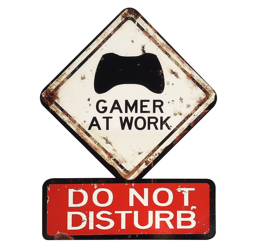 Blechschild DO NOT DISTURB GAMER AT WORK Vintage Spieler nicht stören 40x30cm
