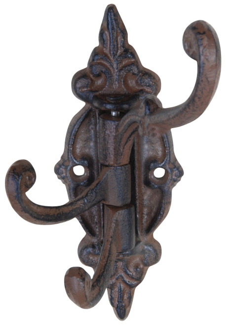 Wandgarderobe Nostalgie schwenkbar Garderobenhaken Gusseisen Braun 13cm
