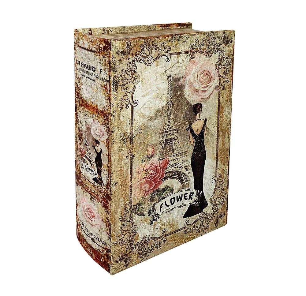 Hohles Buch Eiffelturm Paris mit Geheimfach Vintage Buchversteck Antik-Stil 21 cm