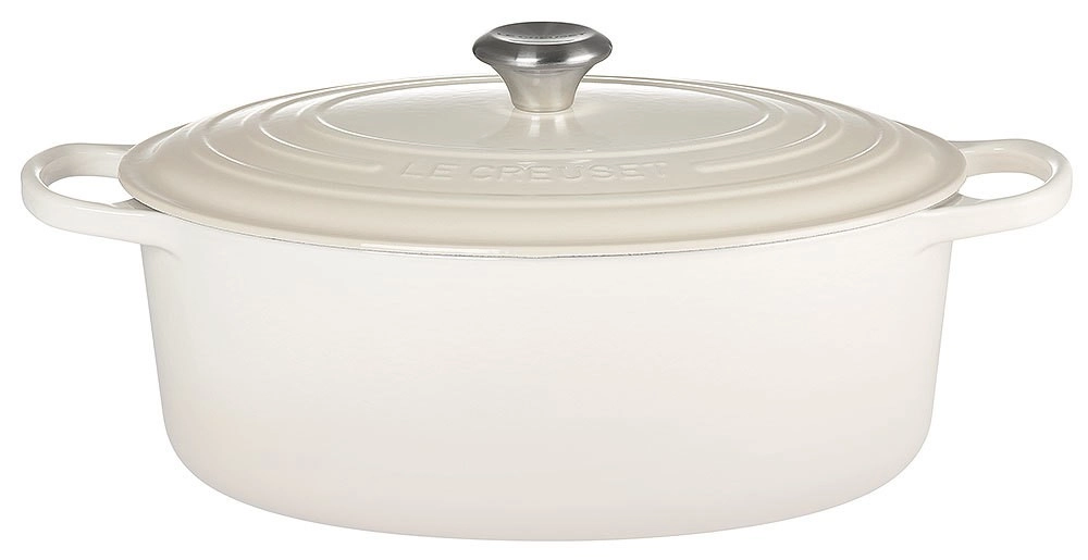 Le Creuset Bräter Signature Oval Gusseisen Meringue 33cm