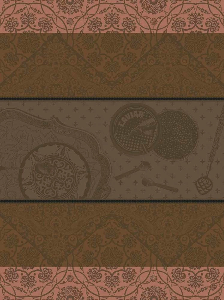 Le Jacquard Français Geschirrtuch Tsar Oscietre Braun 60x80 Baumwolle