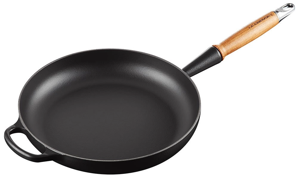 Le Creuset Bratpfanne mit Holzgriff Signature Gusseisen Schwarz 26 cm