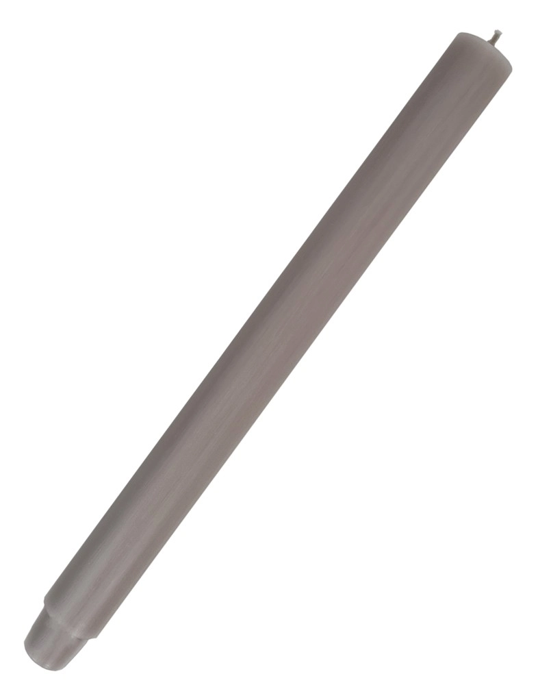 Dicke Stabkerze Leinen Hellgrau Durchgefärbt Lang 30cm x 2,5cm Tropffrei Premium