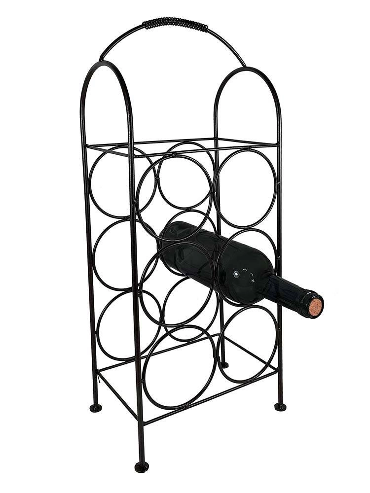 Weinregal Metall Braun Flaschenregal für 6 Flaschen Standregal Vintage-Stil