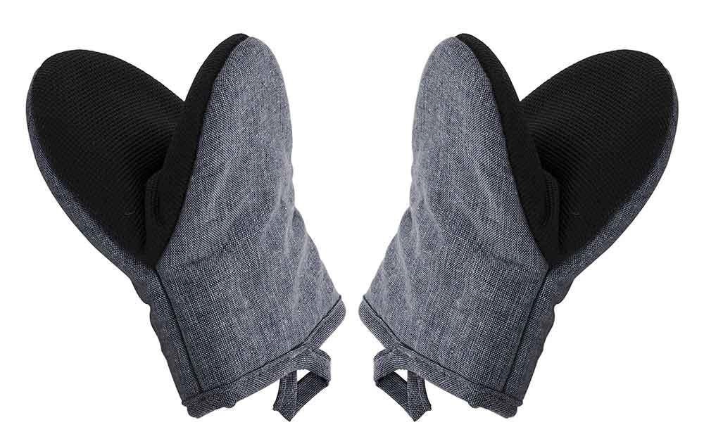 Ofenhandschuh Stella Dunkelgrau Set 2 Stück Greifhandschuh Topfhandschuh Baumwolle