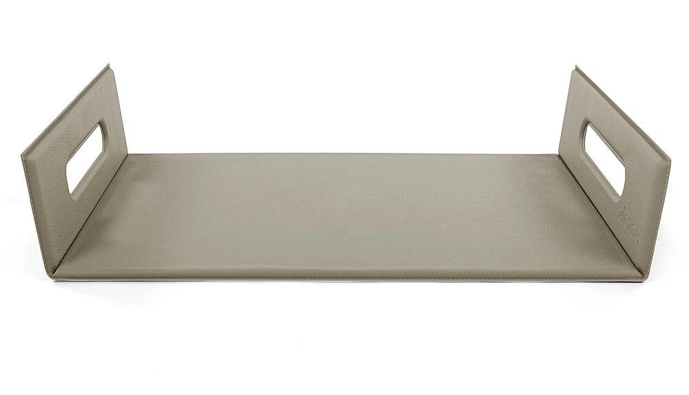 Serviertablett Togo Kunstleder Taupe Küchentablett Klappbar Tablett 33x45cm