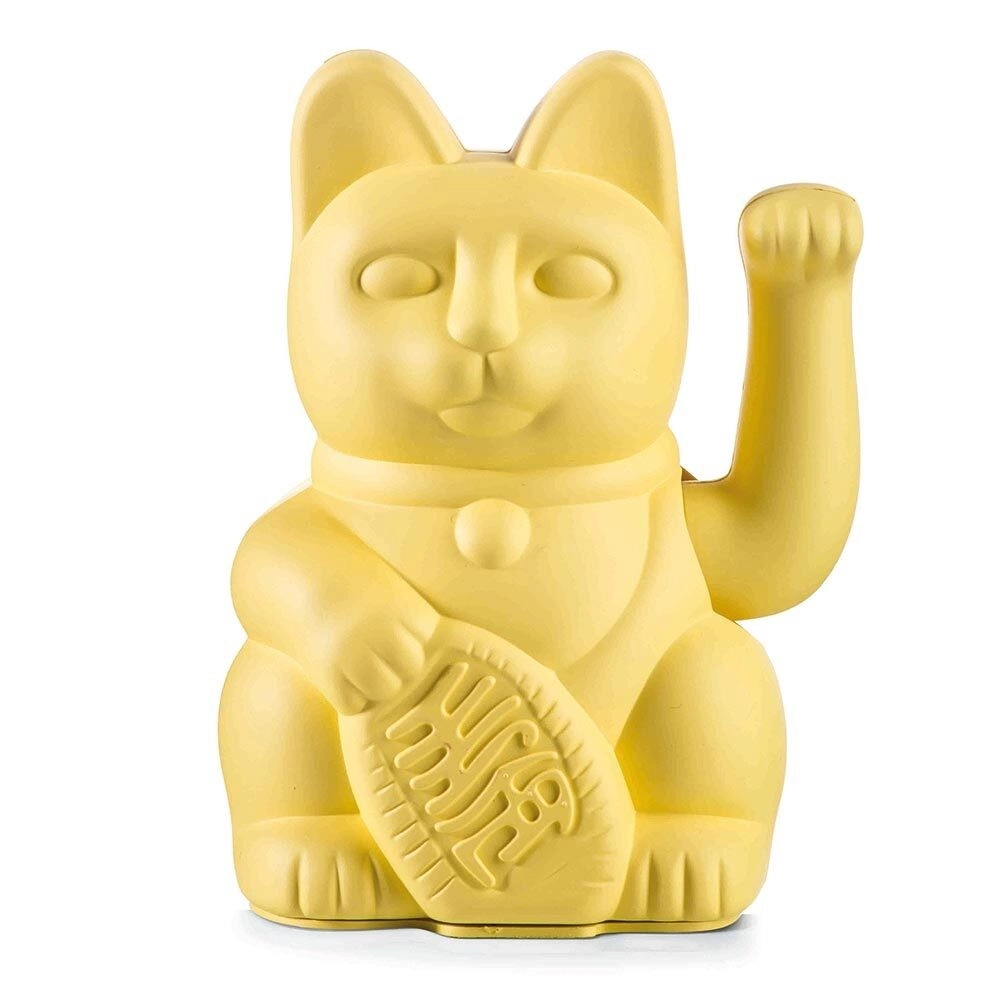 DONKEY Winkekatze Hellgelb Maneki Neko Lucky Cat Glücksbringer 15cm