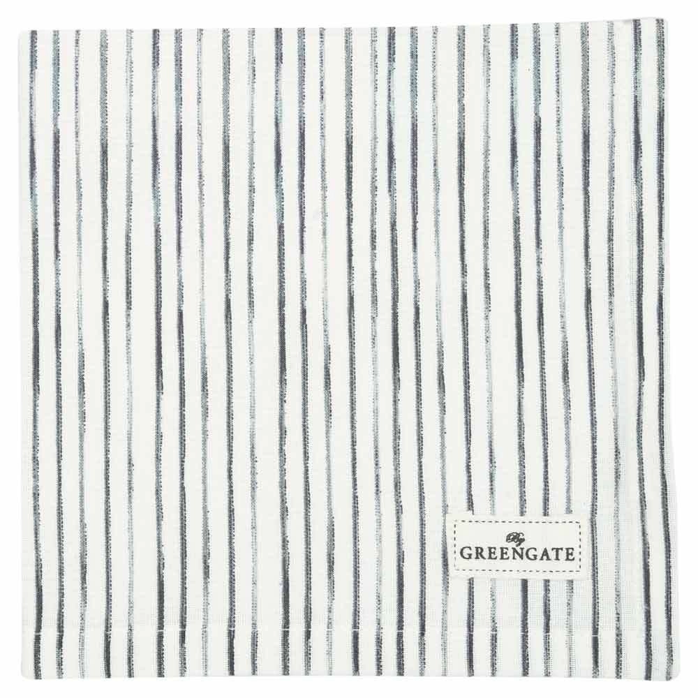 Greengate Stoffserviette Gritt White gestreift 40x40cm