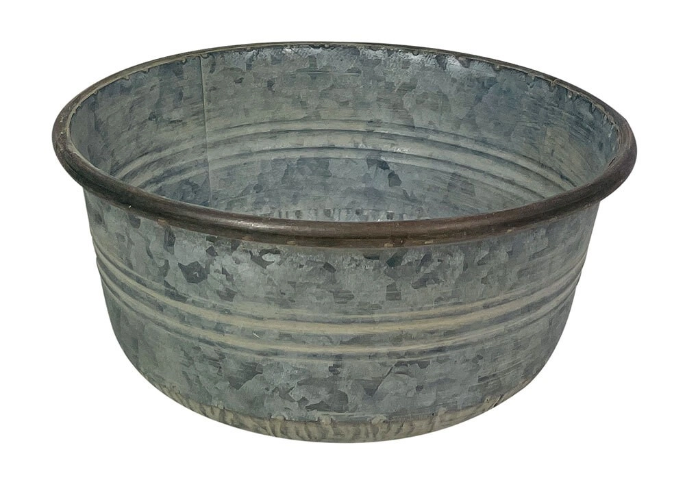 Zinkschale Dekoschale Zink Rund Pflanzschale Pflanzgefäß Blumentopf Vintage 26,5 cm