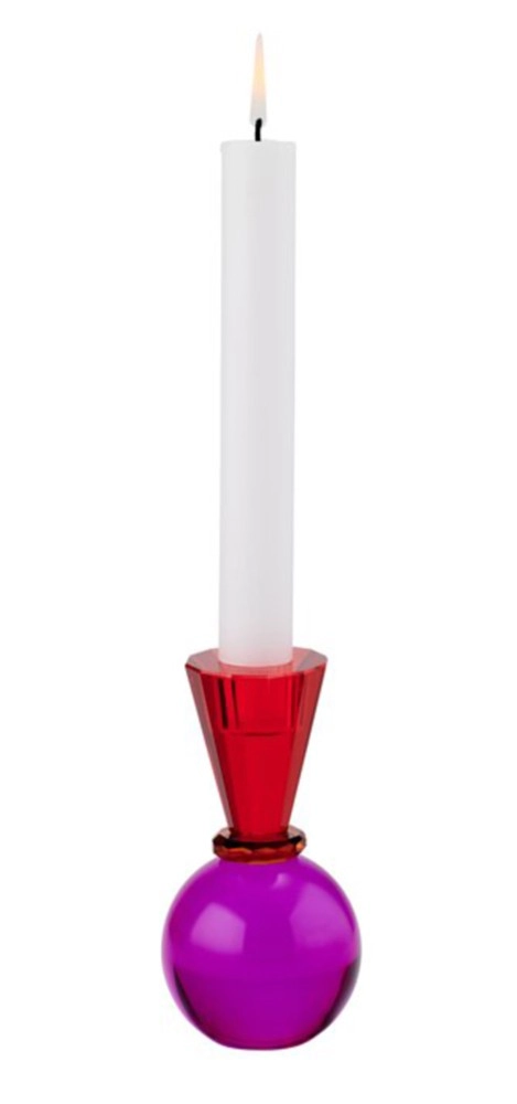 Giftcompany Kerzenhalter Kristallglas Sari Konus Pink Rot