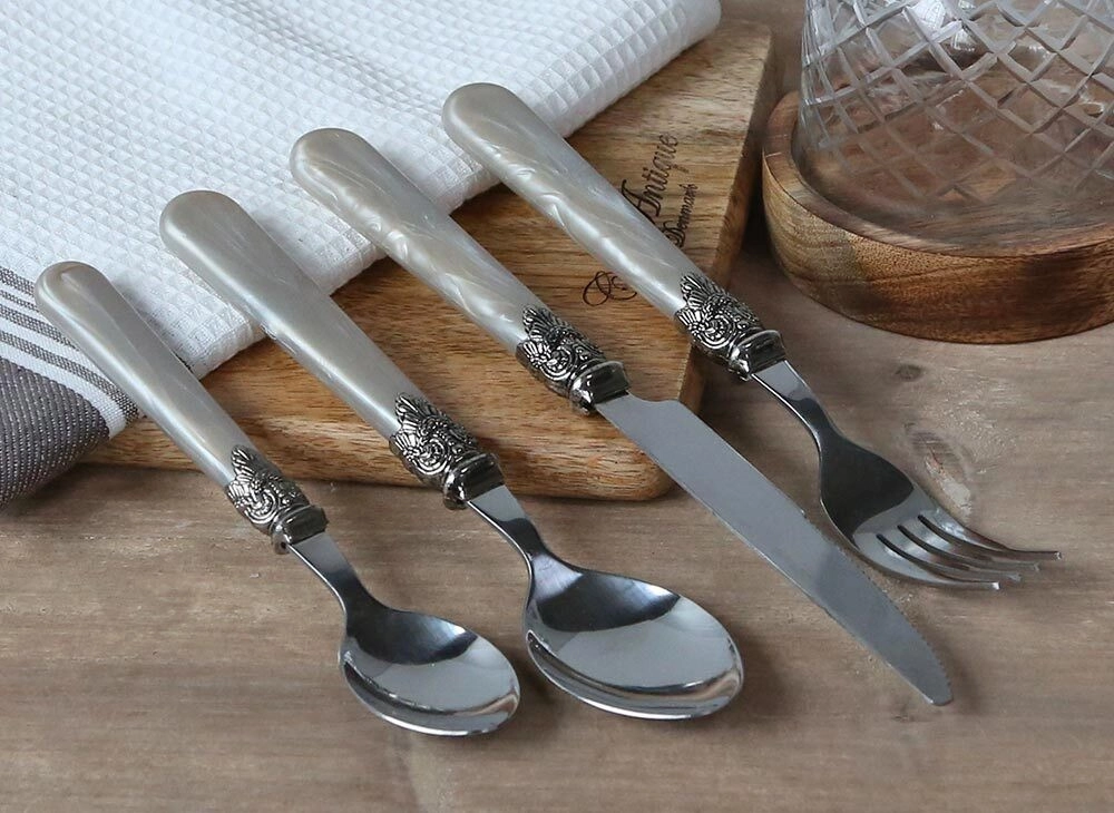 Chic Antique Besteck Set Linas 16-teilig Antik Champagne Shabby Vintage Stil