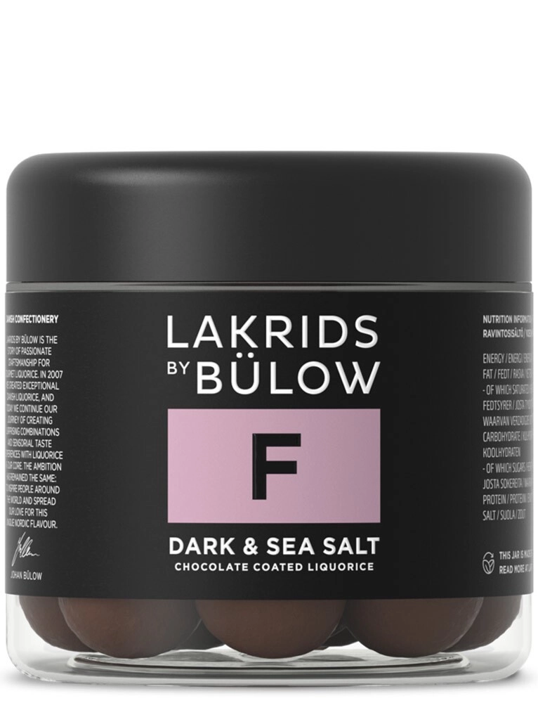 Lakrids by Bülow - F - Dark & Sea Salt - Schokoladen-Lakritz 125 g