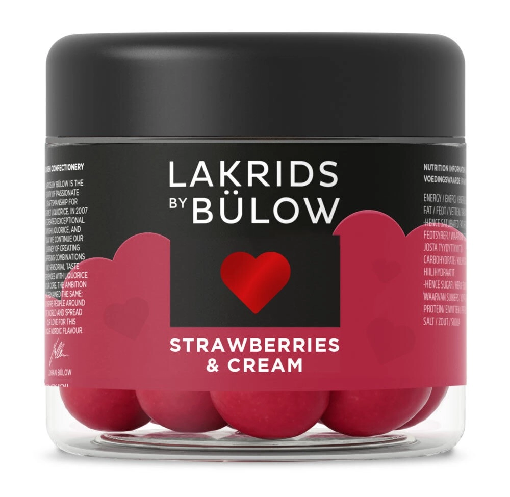 Lakrids by Bülow - Strawberries & Cream- Love - Schokoladen-Lakritz 125 g
