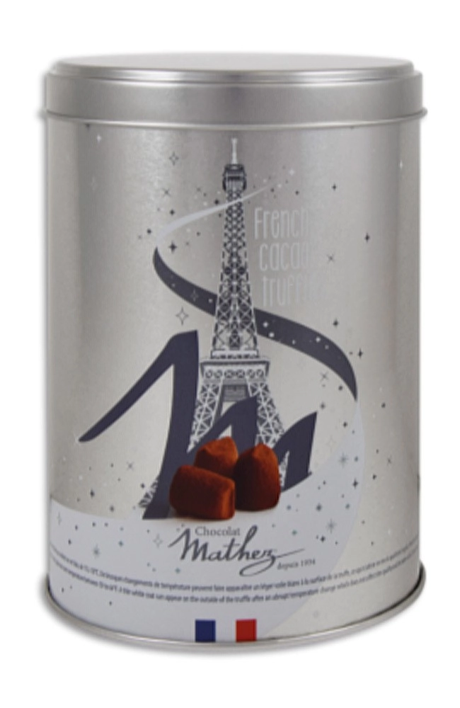 Mathez Truffes Fantaisie Schokoladentrüffel Star Silber in Metalldose 500g