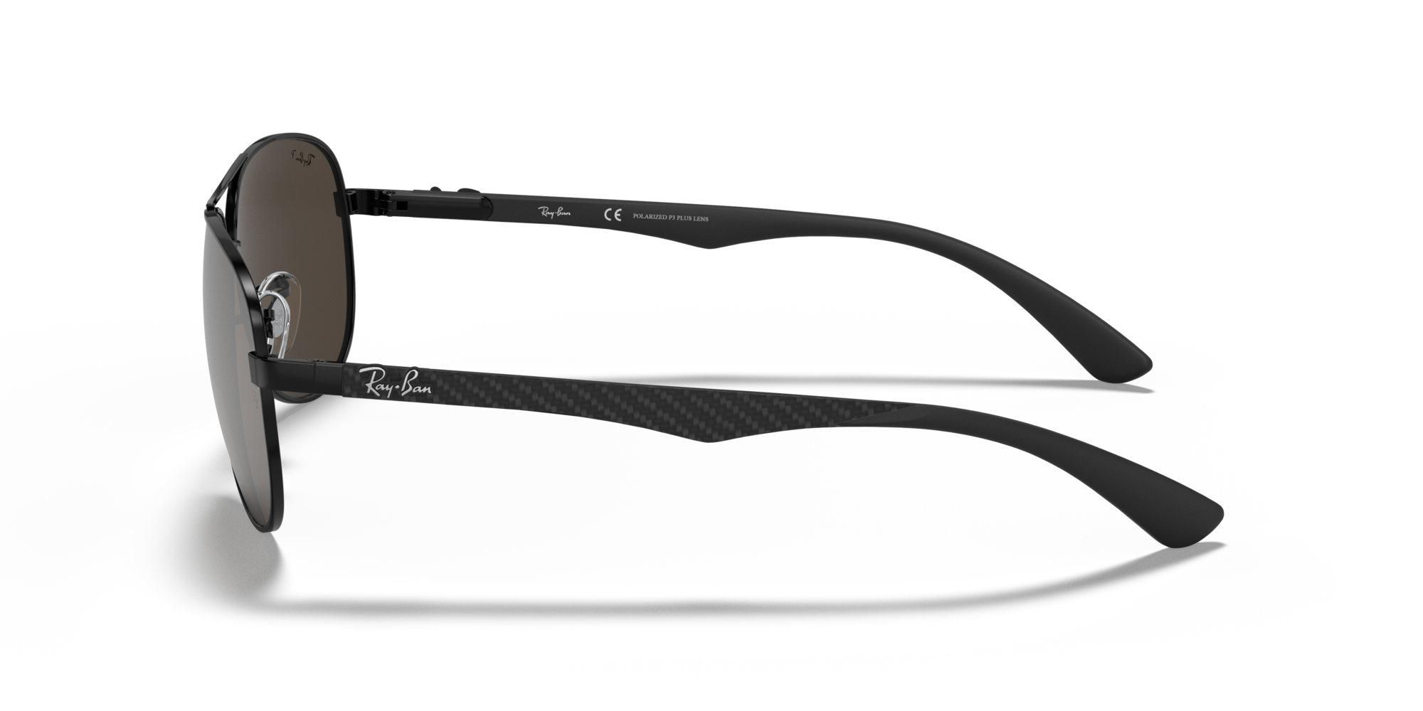 Ray-Ban Carbon Fibre RB 8313 002/K7, Aviator Sonnenbrille, Herren, polarisiert
