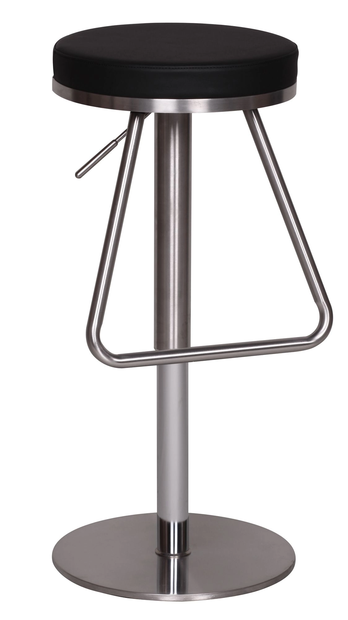 FineBuy Barhocker Edelstahl höhenverstellbare Sitzfläche 54 - 79 cm, Design Barstuhl, Bistrohocker Barsitz Gepolstert, Thekenhocker 360° Drehbar, Tresenstuhl Modern